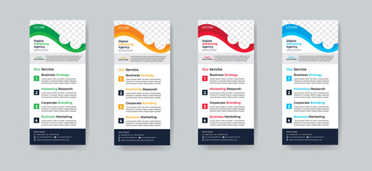 Modern creative corporate business dl flyer or rack card layout concept background flyer brochure cover template for grow up your business to the next level