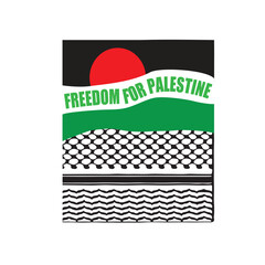 We are with Palestine solidarity badge, solidarity logo for Palestine, slogan poster, banner, Palestine flag, 