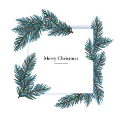 christmas wreath isolated on white background. Christmas tree branches. Illustrate, print, postcard. vector illustration