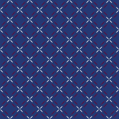 Japanese Sashiko Seamless Vector Patterns. Asian Embroidery Motifs. Abstract Repeating Geometric Background