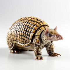 Fototapeta premium Armadillo , Cartoon 3D , Isolated On White Background 