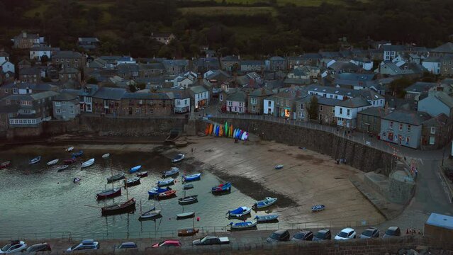 Harbor of Mousehole in Cornwall at Sunset