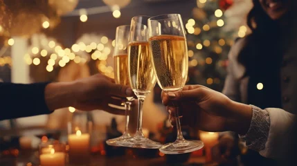 Foto op Aluminium Cheers to the Holidays:  Champagne Glasses for Christmas Celebrations © Sandris_ua
