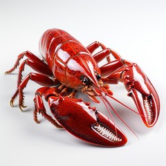 Crayfish, Cartoon 3D , Isolated On White Background 