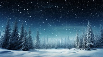 Fototapeta na wymiar a winter night with many snow covering