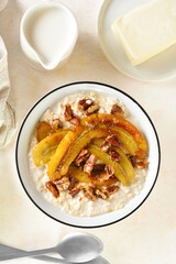 Caramelized banana oatmeal bowl
