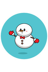 Snowman vector. Christmas Day. Flat design.