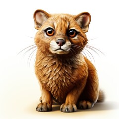 Obraz premium Jaguarundi , Cartoon 3D , Isolated On White Background 