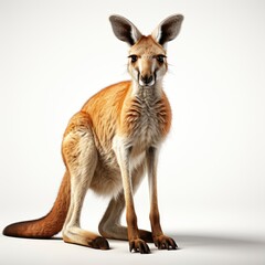 Kangaroo , Cartoon 3D , Isolated On White Background 