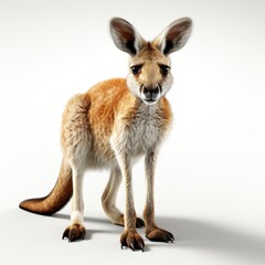 Kangaroo , Cartoon 3D , Isolated On White Background 