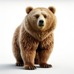 Kodiak Bear , Cartoon 3D , Isolated On White Background 