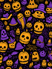 Halloween pumpkin skull background wallpaper poster PPT
