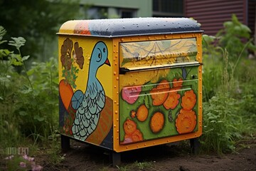 Container for composting waste. Generative AI