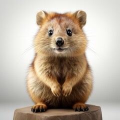 Fototapeta premium Quokka, Cartoon 3D , Isolated On White Background 