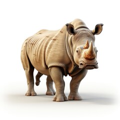 Obraz premium Rhinoceros , Cartoon 3D , Isolated On White Background 