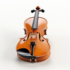Violin, Cartoon 3D , Isolated On White Background 