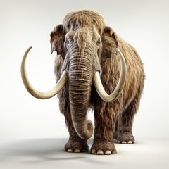 Obraz premium Woolly Mammoth , Cartoon 3D , Isolated On White Background 