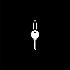 Key outline icon isolated on black background