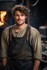 Obraz na płótnie Canvas Portrait of a blacksmith man