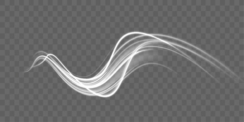 Light white Twirl. Curve light effect of white line. Luminous white circle. Vector comet with large dust. Falling Star. Glow light effect. White sparkling falling star. Stardust trail.	