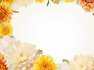 Obraz premium white copyspace surrounded by bright flowers. 