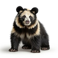Spectacled Bear, Cartoon 3D , Isolated On White Background 