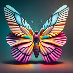 Foto op Plexiglas Butterfly with colorful wings as digital 3d illustration background © MdNurunobi