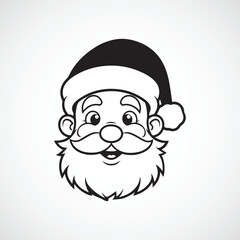 Vector santa claus face cartoon illustration