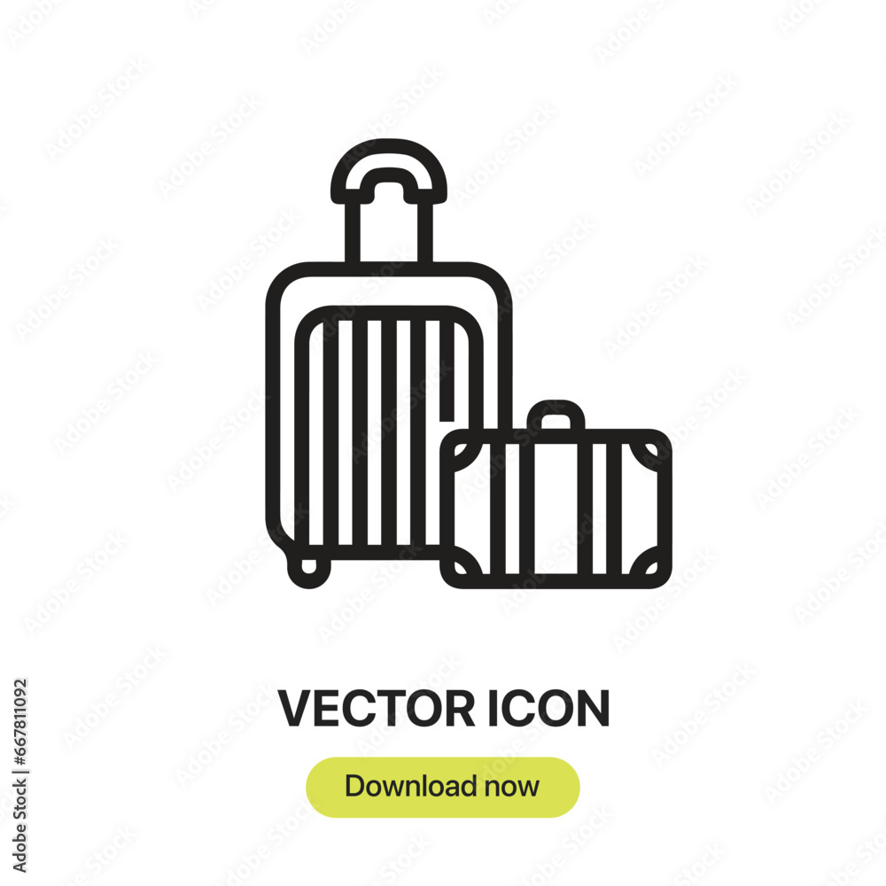 Poster baggage icon vector. linear-style sign for mobile concept and web design. baggage symbol illustratio