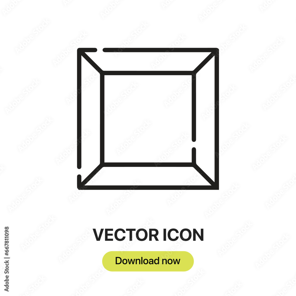 Poster frame icon vector. linear-style sign for mobile concept and web design. frame symbol illustration. p