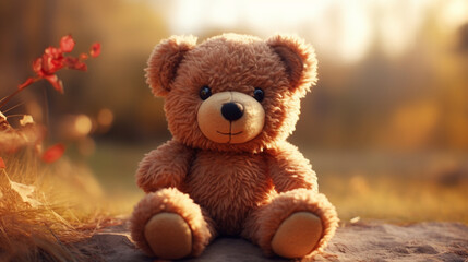 Obraz premium Cute Teddy Bear for background