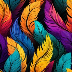 Fototapeta na wymiar Colorful Parrot Feathers Pattern