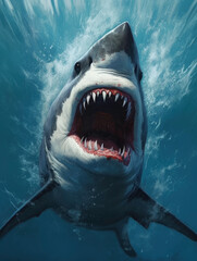 Fototapeta premium watercolor shark Poster
