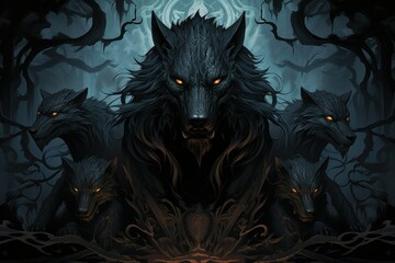 Swift shadow wolves, blending seamlessly into the night as they hunt their prey - Generative AI