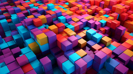 Fototapeta na wymiar 3D colorful cubes for background or wallpaper