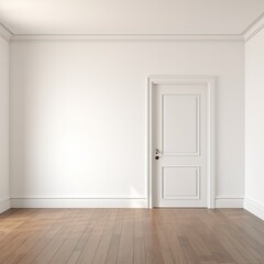 Fototapeta premium light interior room with white walls and wooden floor. 