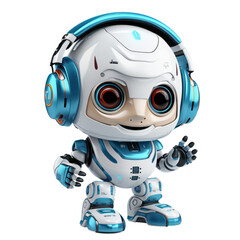 Artificial intelligence robot isolated on transparent background