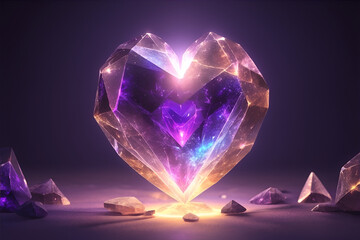 A glowing heart shape abstract background	