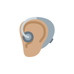 Ear with Hearing Aid: Medium Skin Tone
