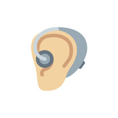 Ear with Hearing Aid: Medium-Light Skin Tone

