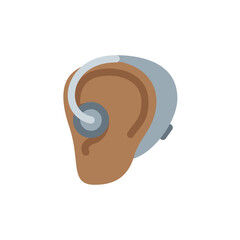 Ear with Hearing Aid: Medium-Dark Skin Tone
