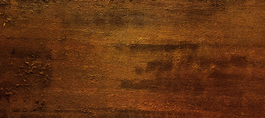 grungy rusty brown orange metal corten steel stone used as background texture. banner  panorama for...