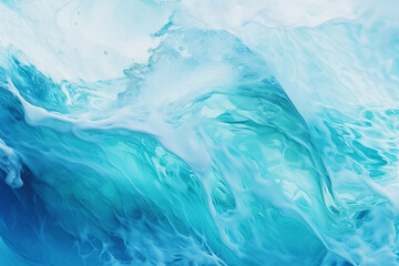 Obraz premium blue ice background, clear iceburg background, clear water waves wallpaper, 3:2