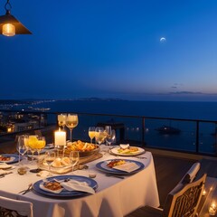 restaurant in the evening