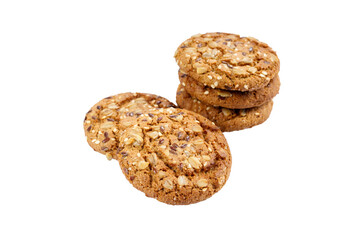 oatmeal cookies on an isolated white background