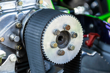 Naklejka premium Close up detail of the engine of a hot rod