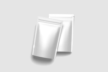 Blank Doypack pouch mockup isolated on gray background