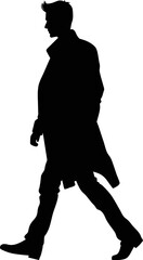 Silhouettes of people walking isolated, vector illustration