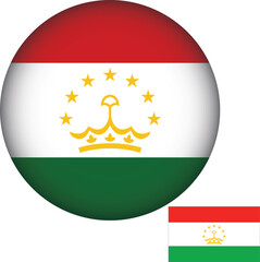 Obraz premium Tajikistan Flag Round Shape