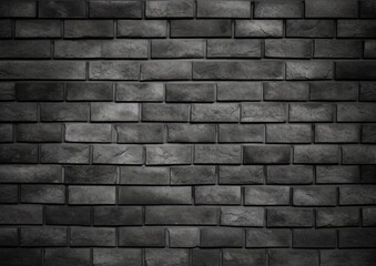 Old black brick wall background texture, wide panorama of masonry